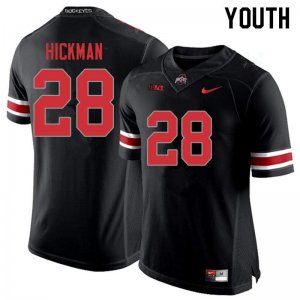 Youth Ohio State Buckeyes #28 Ronnie Hickman Blackout Nike NCAA College Football Jersey New Arrival UJB0744BT